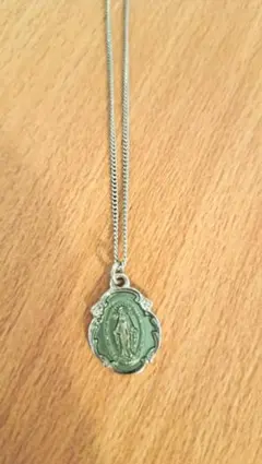 【STERLING刻印】アメリカ購入 マリアメダイ お守りネックレス 925