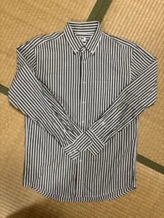 ユニクロ　ストライプシャツ　緑