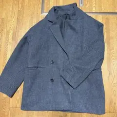 グレー チェック柄 ダブルブレストジャケット