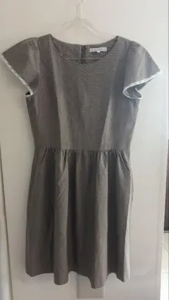 【Paul & JOE SISTER】ウール&シルク混半袖ワンピースM ベージュのサムネイル