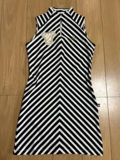 美品　ルコック　ノースリーブワンピース　白黒　Ｍ　ゴルフ　レディース