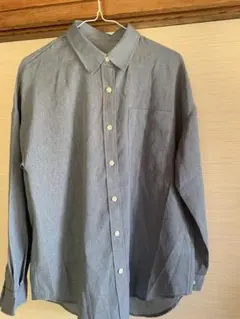 長袖 シャツ ブルー系 シンプルのサムネイル