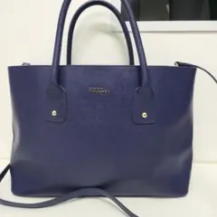極美品✨️フルラ リンダ 2wayショルダーバッグ トート レザー ネイビー