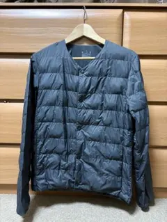 無印良品　軽量ダウンノーカラージャケット（帯電防止裏地）紳士Ｓ・ダークグレー