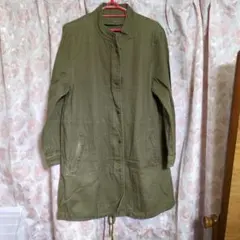 オリーブ色 モッズコート ボタン留め