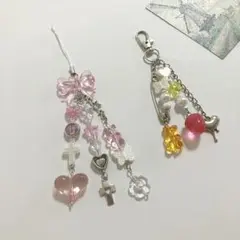 ビーズキーホルダー韓国 ビーズキーホルダー チャーム キーホルダー ストラップ