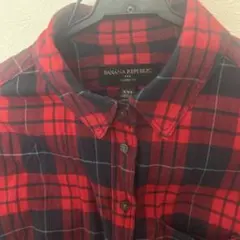 《値下げ》BANANA REPUBLIC 長袖シャツ XXS 赤・黒・青チェック