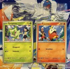 新品未開封 2枚セット ニャオハ ホゲータ 海外プロモ インドネシア