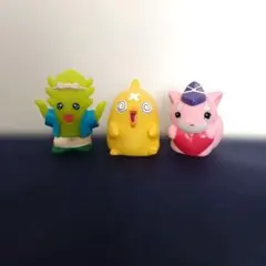 妖怪ウォッチ　ピヨピヨコ　キュン太郎　ワカメくん　ソフビ　指人形　平均4.5cm
