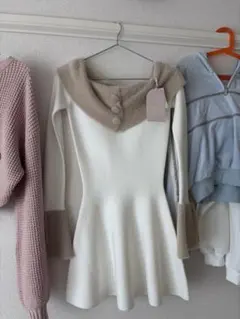 Darich オフショルダー ニットワンピース