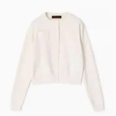 CABaN コットンカシミヤ クルーネックカーディガン XS ホワイト