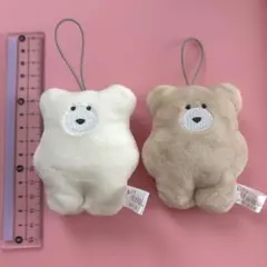 ほっこりモコモカ　クマ　ぬいぐるみ　ストラップ　2個セット