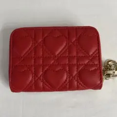 クリスチャンディオール 財布 ジップアップ コインケース レザー レッド 箱付