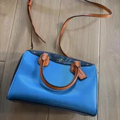 COACH 2way ショルダーバッグ ブルー オレンジ - メルカリ
