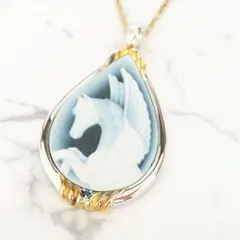 IEI ペガサス ストーンカメオ ネックレス SV925 職人サイン入り