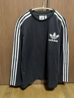 adidas ストライプ トレーナー L ブラック