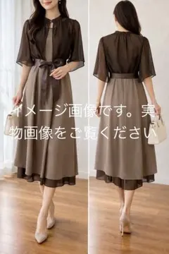 シフォンボレロ付き ワンピース ドレスパーティー 上品 ロング丈 2個セット