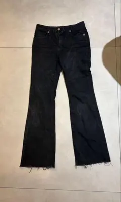 MORE THAN YESTERDAY ブラックブーツカットデニム