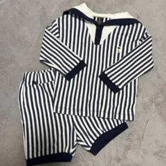 moimoln ストライプ柄 トレーナー・ショートパンツ 90/92