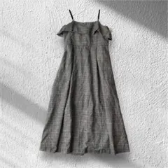 ✨未使用✨タグ付【ルピーノ】ワンピース 千鳥格子柄 フリル取外し可 肩紐調節可M
