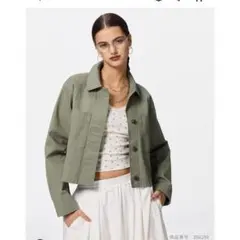 新品✨ GU ワークジャケット M オリーブ ショート丈