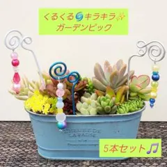ハンドメイド♥️ガーデンピック✨5本セット♫多肉植物のサムネイル