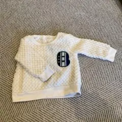 ホワイト B パッチ付き トレーナー