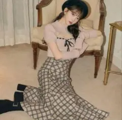 り*こ様 ミシェルマカロン オリジナルチェック柄大人美脚スカートs サイズ 美品のサムネイル