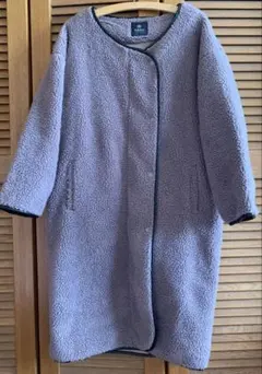 【セール3月末迄】ナノユニバース　ボア ノーカラーコート　36 ブラウン　M