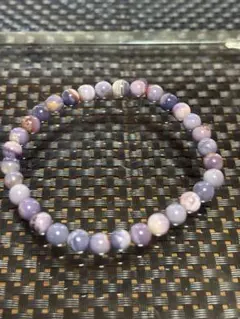 天然石 バイカラー紫色 新作チャトカルストーン ブレスレット
