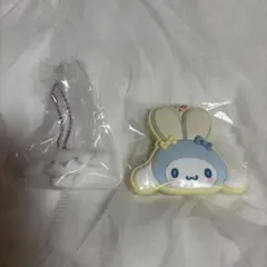 シークレットラバーミラーキーホルダー　ふわわフロッキーマスコット　シナモン