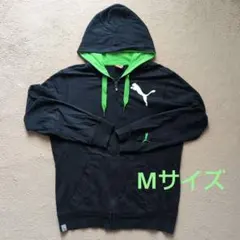 Puma フード付きパーカー ブラック/グリーン　Mサイズ