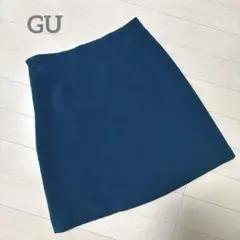 美品！GU ジーユー ダークブルー 藍色 タイトミニスカート Sサイズ