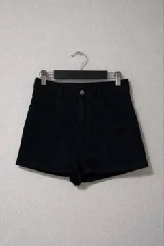 ハイウエストデニムショートパンツ 2色セット ホットパンツ 黒 白 韓国系