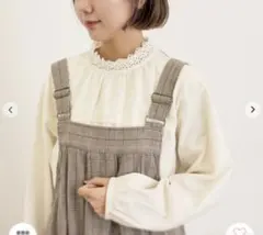 新品★サマンサモスモス★オーバーレース切替ブラウス★キナリ