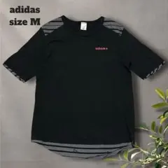 adidasアディダス 半袖Tシャツ【M】スポーツ トレーニング レイヤード風