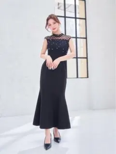 R'S GOWN ロングドレスM 9号 黒 結婚式 母親マザーズドレス - メルカリ
