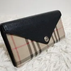 モ*ウ様 BURBERRY 長財布 フラップ ノバチェック ブラック ベージュ