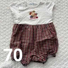 ファミリア　クマ刺繍ロンパース 70cmのサムネイル