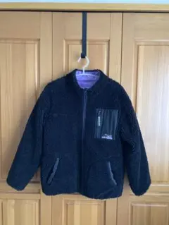 美品 ラブトキシック リバーシブルボアジャンパー 160 Ｌ黒&パープル