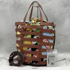 EMILIO PUCCI 2way ショルダーバッグ レザー シルク バケットのサムネイル