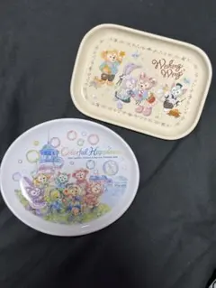 ダッフィー＆フレンズ カラフルハピネス スーベニアプレート 2枚入り