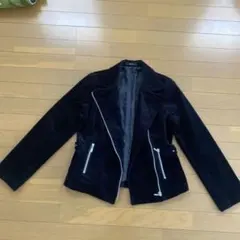 COMME CA ISM ブラックライダースジャケット コーデュロイ