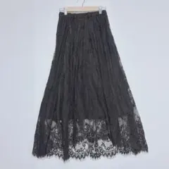 アズールバイマウジー 花柄レース フレアスカート M きれいめ上品　ウエストゴムのサムネイル