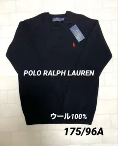 POLO RALPH LAUREN 黒 ウ一ル100%MM 新品未使用 タグ付