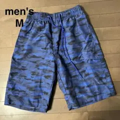 メンズ　短パン　ショートパンツ　水着　M 青　黒
