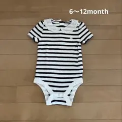 Baby GAP ストライプ柄レース襟ロンパース 半袖