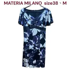 美品　MATERIA MILANO 花柄　ワンピース　38、M、9号のサムネイル