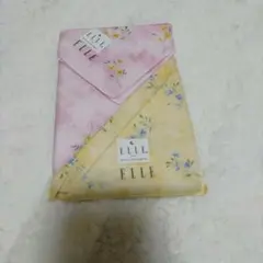 ELLE 花柄ハンカチ ピンク イエロー 2枚セット