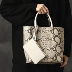 【美品】MARCO BIANCHINIパイソン牛革ショルダーバッグ　ハンドバッグ